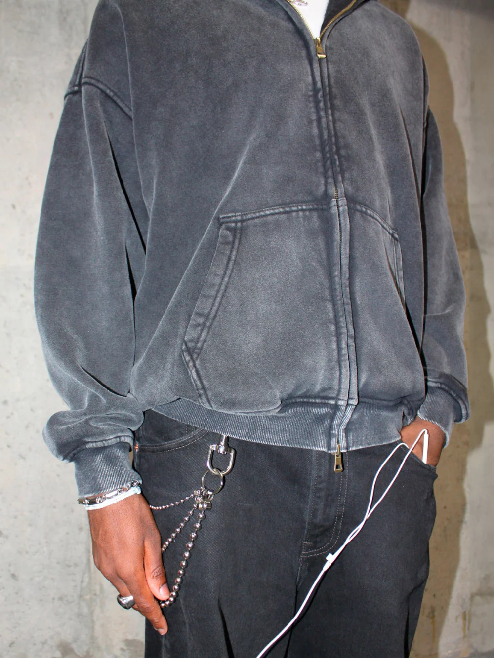 Heavyweight Washed Zip-up - Image 5